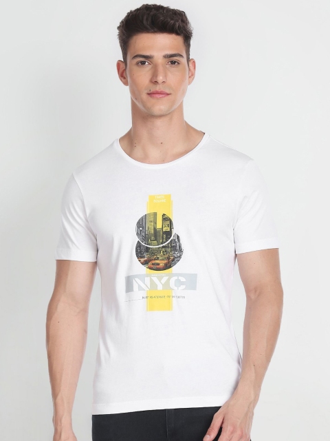 Arrow New York Graphic Printed Cotton T-Shirt
