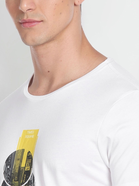 Arrow New York Graphic Printed Cotton T-Shirt