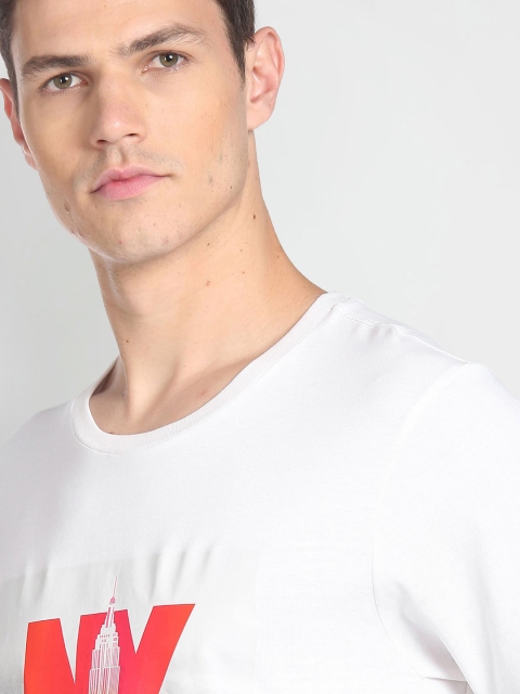 Arrow New York Typography Printed Round Neck Pure Cotton T-shirt
