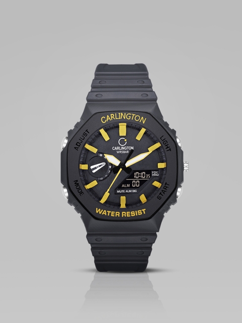 CARLINGTON Unisex Dial & Straps Analogue and Digital Watch CT 3322 Black
