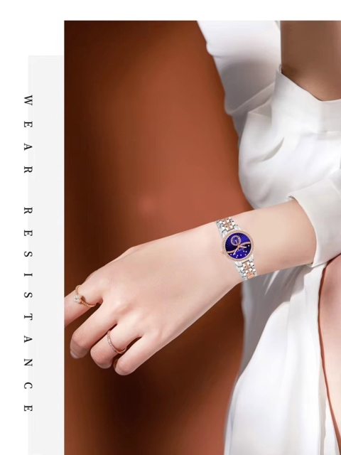 Curren Unisex Embellished Dial & Bracelet Style Straps Analogue Watch CR-1342-TT-Blue