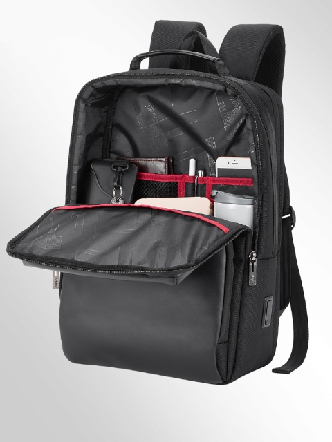 Safari Select Whisk Black with Multiutility Organizer and USB port Laptop Backpack 16L